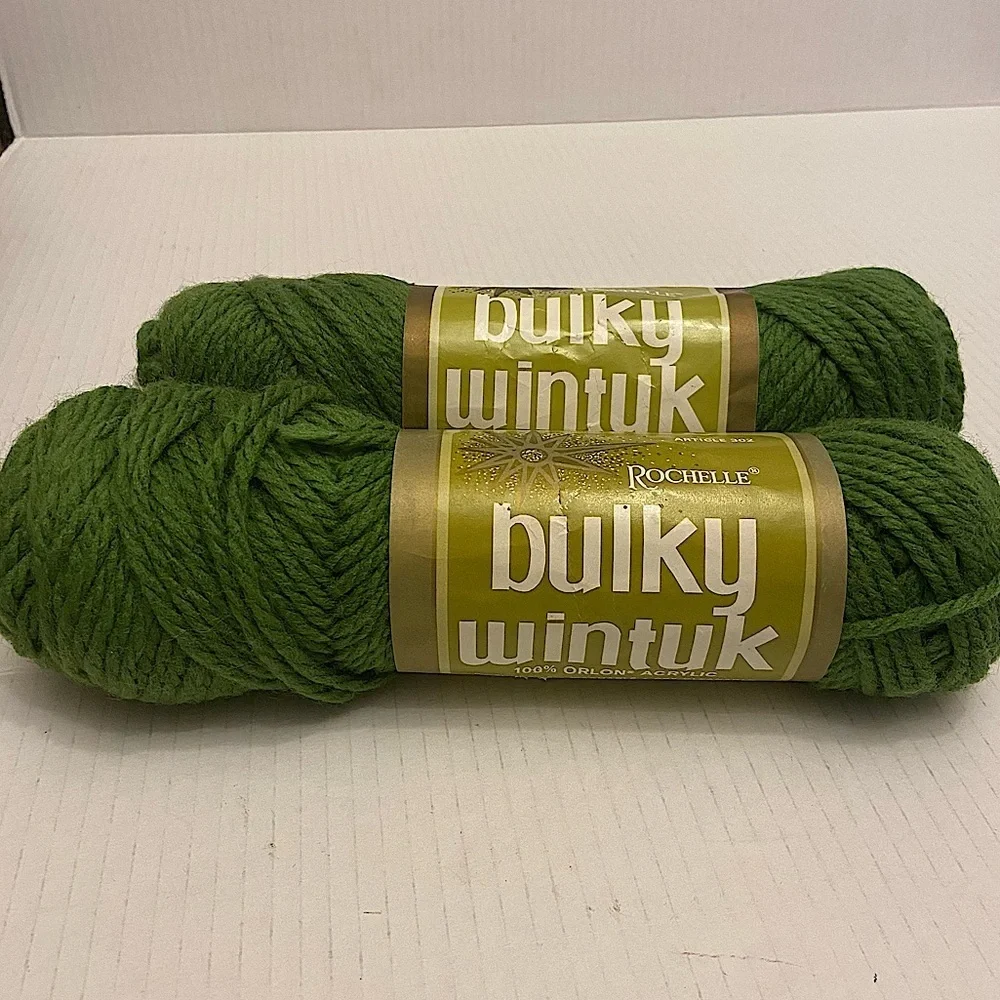 Vintage Bulky Wintuk Rochelle Mothproof 100% Orlon Acrylic Yarn Lot of 2.